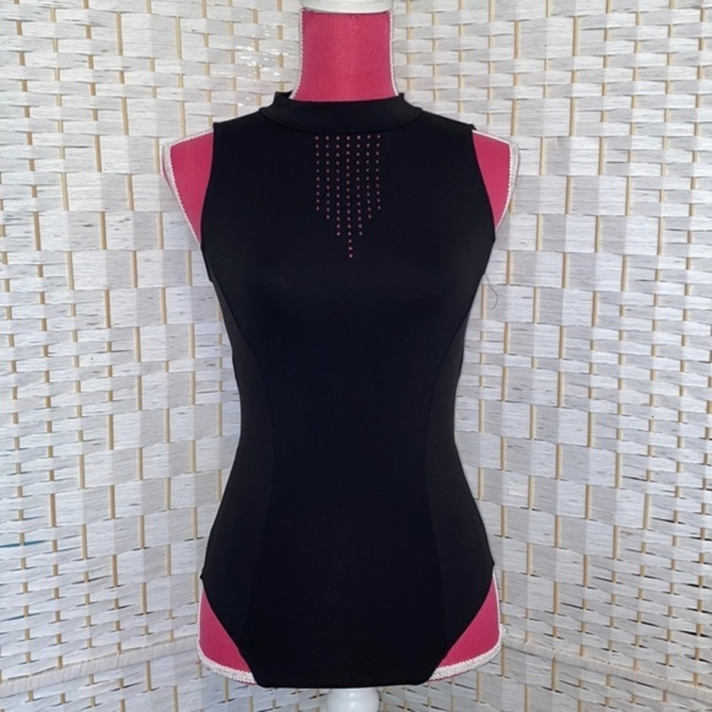 Danz N Motion by danshuz Mock Turtle-neck Leotard Black Medium